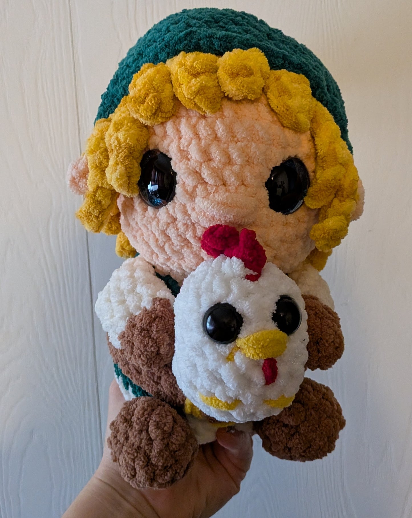 Handmade Crochet Link with Chicken plushie