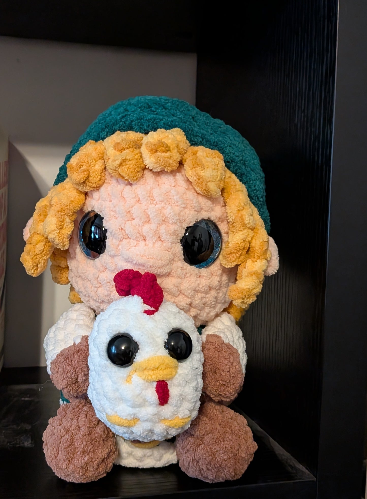 Handmade Crochet Link with Chicken plushie