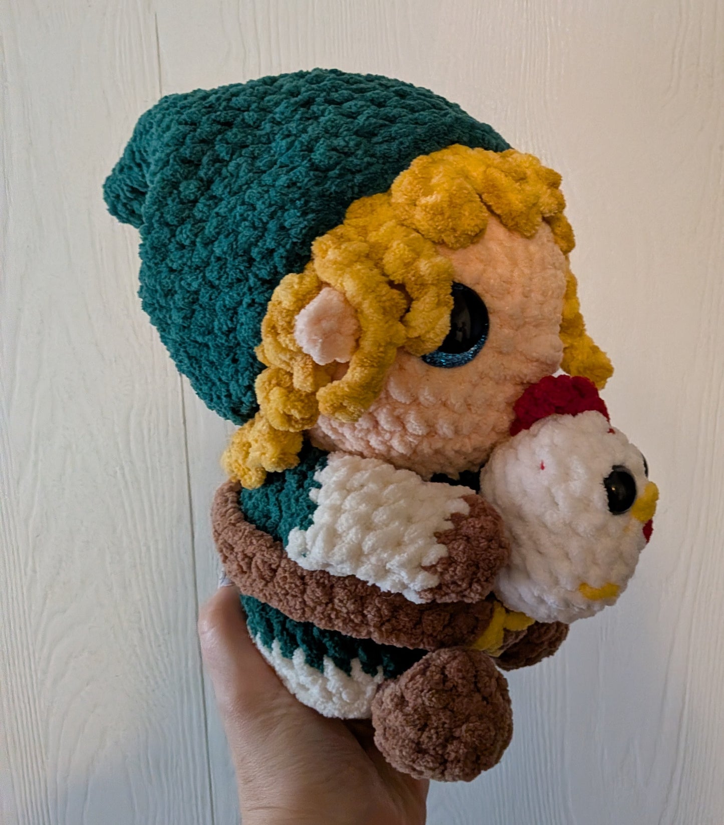 Handmade Crochet Link with Chicken plushie