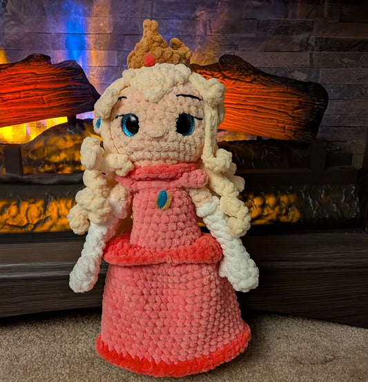 Handmade Crochet Princess Peach Doll